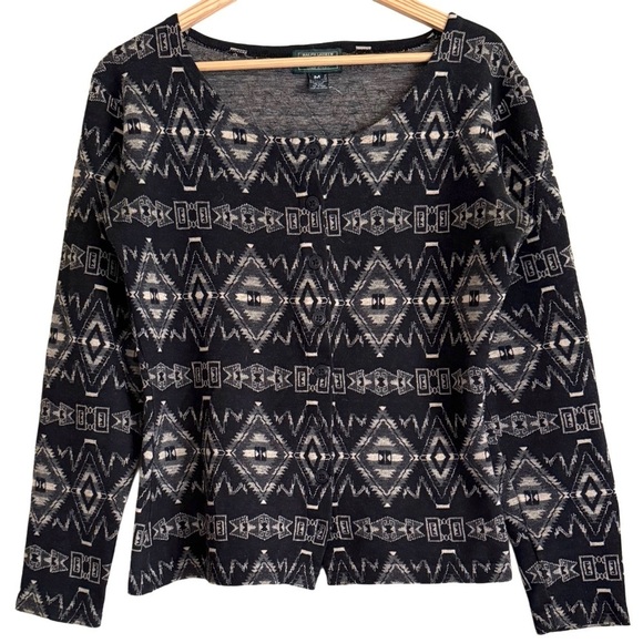 RALPH LAUREN COUNTRY Vintage Aztec Western Cowgirl Boho Rare Sweater Cardigan M - Picture 5 of 9